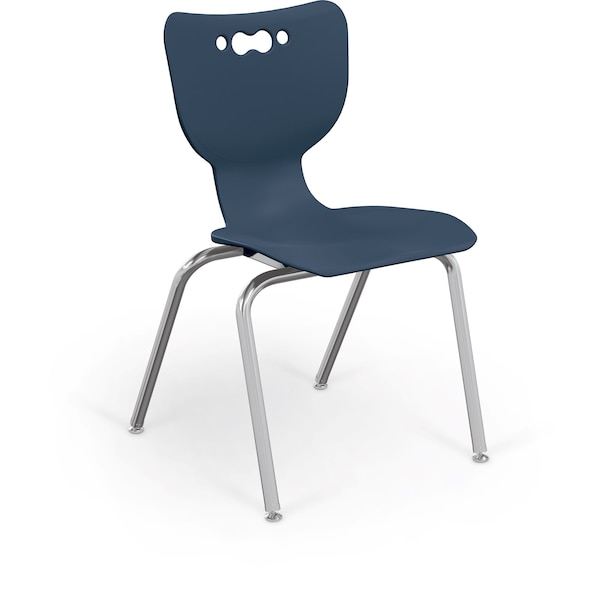 Hierarchy School Chair, 4 Leg, 18" Chrome Frame, Navy Armless Shell, PK5